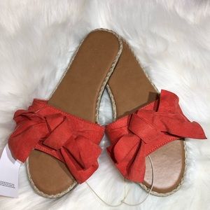 NWT LOFT Outlet Bow Slide Sandal